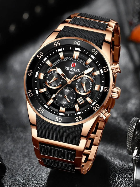 Reward VIP men's luxury chronograph watch side angle view