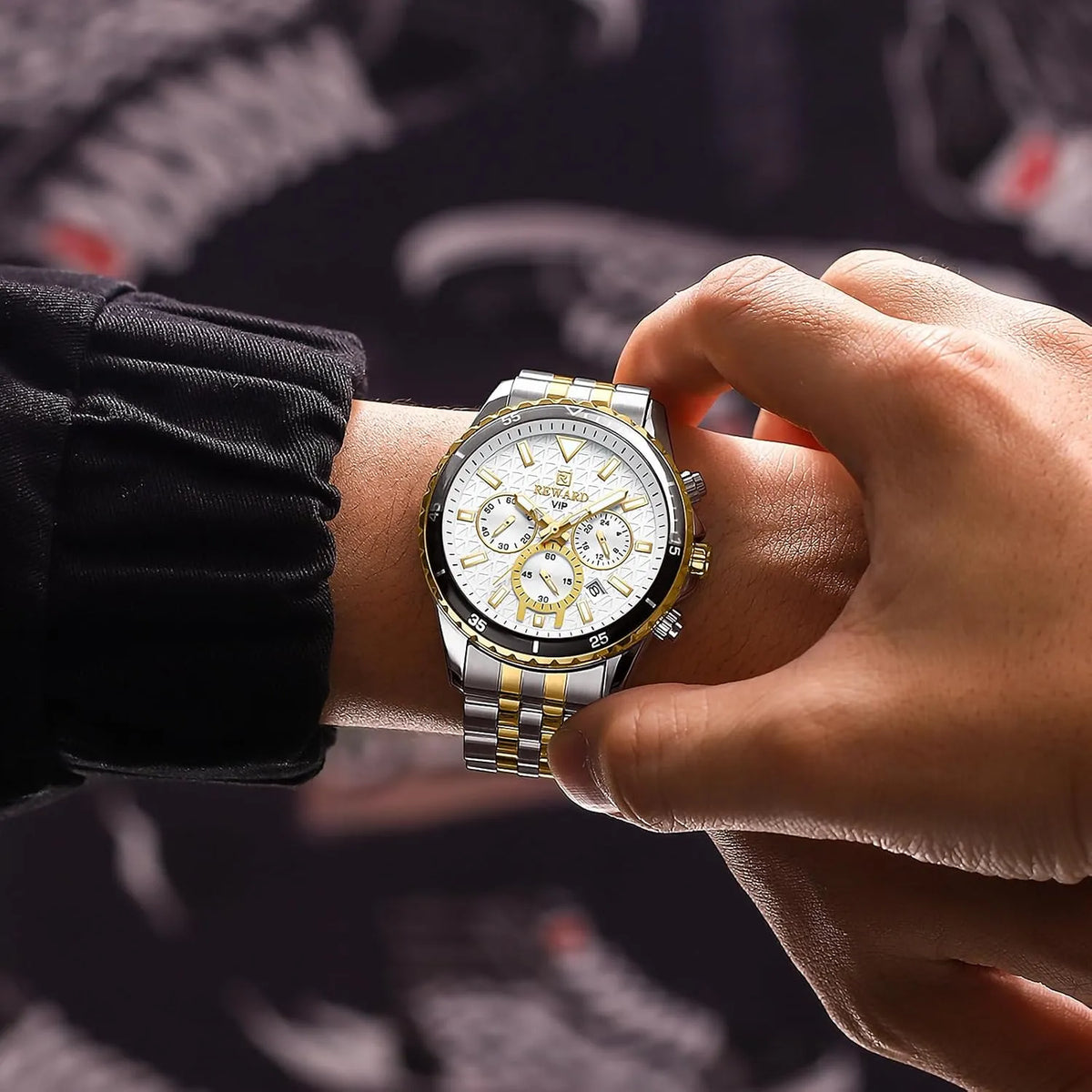 REWARD luxury business watch multi-function subdials display