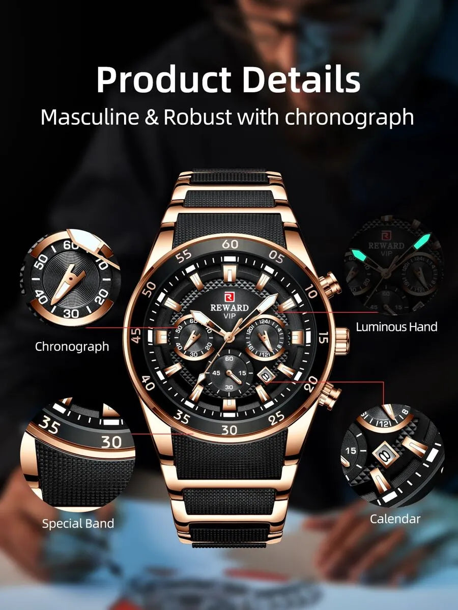 Reward VIP men's sport watch packaging and box