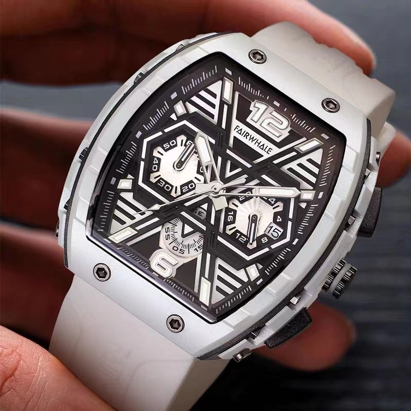 Mark Fairwhale FW-5560 watch side profile barrel-shaped case
