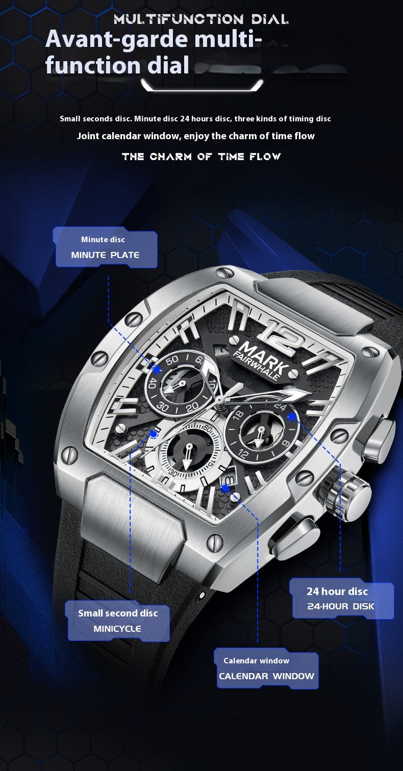 Mark Fairwhale Luxury Six-Pin Quartz Chronograph Watch