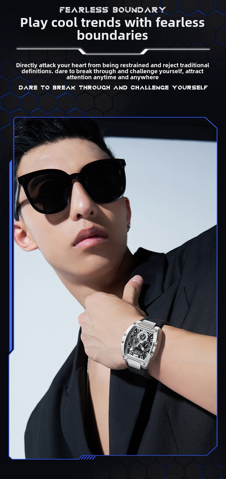 Mark Fairwhale Luxury Six-Pin Quartz Chronograph Watch